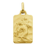 Mdaille saint christophe rectangulaire augis - or jaune 18ct