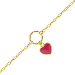 Mon premier bijou bracelet coeur rose - or jaune 9ct Mon premier bijou bracelet coeur rose - or jaune 9ct