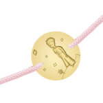 Mon premier bijou bracelet cordon rose petit prince sur sa plante - or jaune 9ct rose