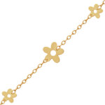 Mon premier bijou bracelet enfant fleurs - or jaune 18ct Mon premier bijou bracelet enfant fleurs - or jaune 18ct
