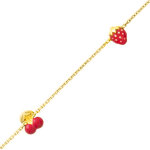 Mon premier bijou bracelet enfant fraise cerise - or jaune 18ct Mon premier bijou bracelet enfant fraise cerise - or jaune 18ct