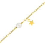 Mon premier bijou bracelet perle avec toile - or jaune 9ct