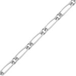 Mon premier bijou chaine gourmette cheval alterne - or blanc 9ct