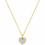 Mon premier bijou collier chaine & coeur oxydes de zirconium - or jaune 18ct