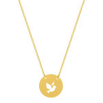 Mon premier bijou collier chaine & mdaille colombe ajoure - or jaune 9ct