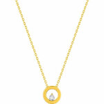 Mon premier bijou collier chaine pendentif cercle - diamant & or jaune 18ct Mon premier bijou collier chaine pendentif cercle - diamant & or jaune 18ct