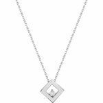 Mon premier bijou collier chaine & pendentif losange - diamant & or blanc 18ct Mon premier bijou collier chaine & pendentif losange - diamant & or blanc 18ct