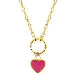 Mon premier bijou collier coeur rose - or jaune 9ct Mon premier bijou collier coeur rose - or jaune 9ct
