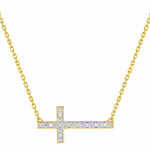 Mon premier bijou collier croix - diamant & or jaune 18ct Mon premier bijou collier croix - diamant & or jaune 18ct