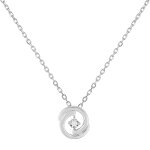 Mon premier bijou collier pendentif duo - diamant & or blanc 9ct