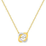 Mon premier bijou collier pendentif entrelas - diamant & or jaune et blanc 9ct Mon premier bijou collier pendentif entrelas - diamant & or jaune et blanc 9ct