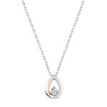 Mon premier bijou collier pendentif goutte - diamant & or blanc et rose 9ct Mon premier bijou collier pendentif goutte - diamant & or blanc et rose 9ct