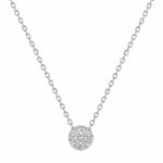 Mon premier bijou collier pendentif rond - diamant & or blanc 9ct Mon premier bijou collier pendentif rond - diamant & or blanc 9ct
