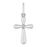 Mon premier bijou croix bombée - diamant & or blanc 18ct Mon premier bijou croix bombée - diamant & or blanc 18ct
