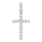 Mon premier bijou croix - diamants & or blanc 18ct