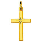 Mon premier bijou croix étoilée personnalisée - or jaune 18ct Mon premier bijou croix étoilée personnalisée - or jaune 18ct