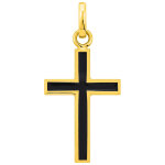 Mon premier bijou croix noire - or jaune 9ct Mon premier bijou croix noire - or jaune 9ct