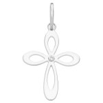 Mon premier bijou croix - or blanc 18ct & diamant