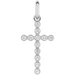 Mon premier bijou croix oxydes - or blanc 9ct Mon premier bijou croix oxydes - or blanc 9ct