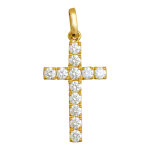 Mon premier bijou croix oxydes de zirconium 22mm - or jaune 18ct