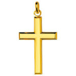 Mon premier bijou croix personnalisée biseautées - or jaune 18ct Mon premier bijou croix personnalisée biseautées - or jaune 18ct