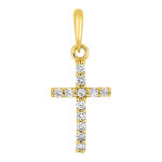 Mon premier bijou croix plate - or jaune 18ct & diamants 0, 11ct Mon premier bijou croix plate - or jaune 18ct & diamants 0, 11ct
