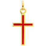 Mon premier bijou croix rouge - or jaune 9ct