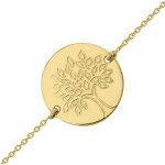 Mon premier bijou gourmette arbre de vie - or jaune 18ct