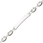 Mon premier bijou gourmette arrondie grain de caf - argent massif