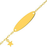 Mon premier bijou gourmette bb charm toile - or jaune 9ct