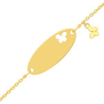 Mon premier bijou gourmette bb & charm papillon - or jaune 18ct
