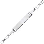 Mon premier bijou gourmette bb cheval altern simple - or blanc 18ct