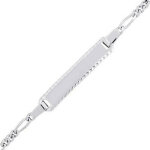 Mon premier bijou gourmette bb cheval altern triple cisele - or blanc 18ct