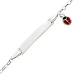 Mon premier bijou gourmette bébé charm coccinelle - argent massif Mon premier bijou gourmette bébé charm coccinelle - argent massif