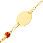 Mon premier bijou gourmette bébé coccinelle ovale large - or jaune 18ct Mon premier bijou gourmette bébé coccinelle ovale large - or jaune 18ct