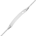 Mon premier bijou gourmette bb coeur ajour - or blanc 9ct