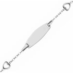 Mon premier bijou gourmette bb coeurs ajours - or blanc 9ct