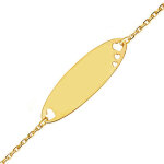 Mon premier bijou gourmette bb coeurs ajours - or jaune 9ct