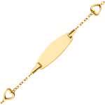 Mon premier bijou gourmette bb coeurs dlicats - or jaune 9ct