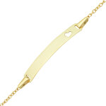 Mon premier bijou gourmette bb coeur ajour - or jaune 9ct