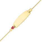 Mon premier bijou gourmette bb coeurs - or jaune 9ct