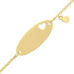 Mon premier bijou gourmette bb coeurs ajour & charms - or jaune 9ct