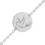 Mon premier bijou gourmette bb colombe - or blanc 9ct