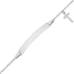 Mon premier bijou gourmette bébé croix charms - or blanc 9ct Mon premier bijou gourmette bébé croix charms - or blanc 9ct