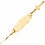 Mon premier bijou gourmette bébé croix - or jaune 18ct Mon premier bijou gourmette bébé croix - or jaune 18ct