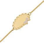Mon premier bijou gourmette bébé dentelle et noeud - or jaune 9ct Mon premier bijou gourmette bébé dentelle et noeud - or jaune 9ct