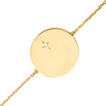 Mon premier bijou gourmette bb toile - diamant & or jaune 18ct