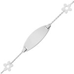 Mon premier bijou gourmette b�b� fleurs - or blanc 9ct