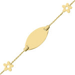 Mon premier bijou gourmette b�b� fleurs - or jaune 18ct