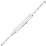 Mon premier bijou gourmette bébé forçat rectangulaire - or blanc 9ct Mon premier bijou gourmette bébé forçat rectangulaire - or blanc 9ct